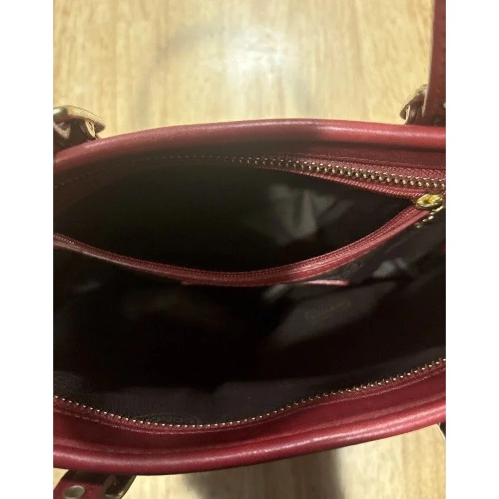 Vintage Coach Legacy Mini Market Tote Bag #9846 Ruby Red Glove Tan Leather EUC